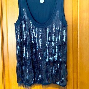 J crew tank navy sequined xs